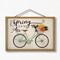 Farmhouse Decor Spring Wall Decor Fabric Floral Bicycle Sign Wood Rustic Home Decor Indoor Outdoor Wall Plaque Hanging Art Gift 11" X 16" - Spring In The Air